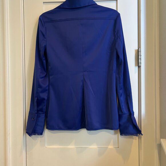 *NWT* Proenza Schouler White Label Blue Fronge Blouse size 2 - Picture 5 of 9